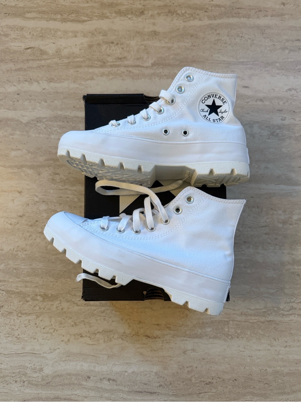 Converse Kids White High-Top Platform Lug-Sole Sneakers